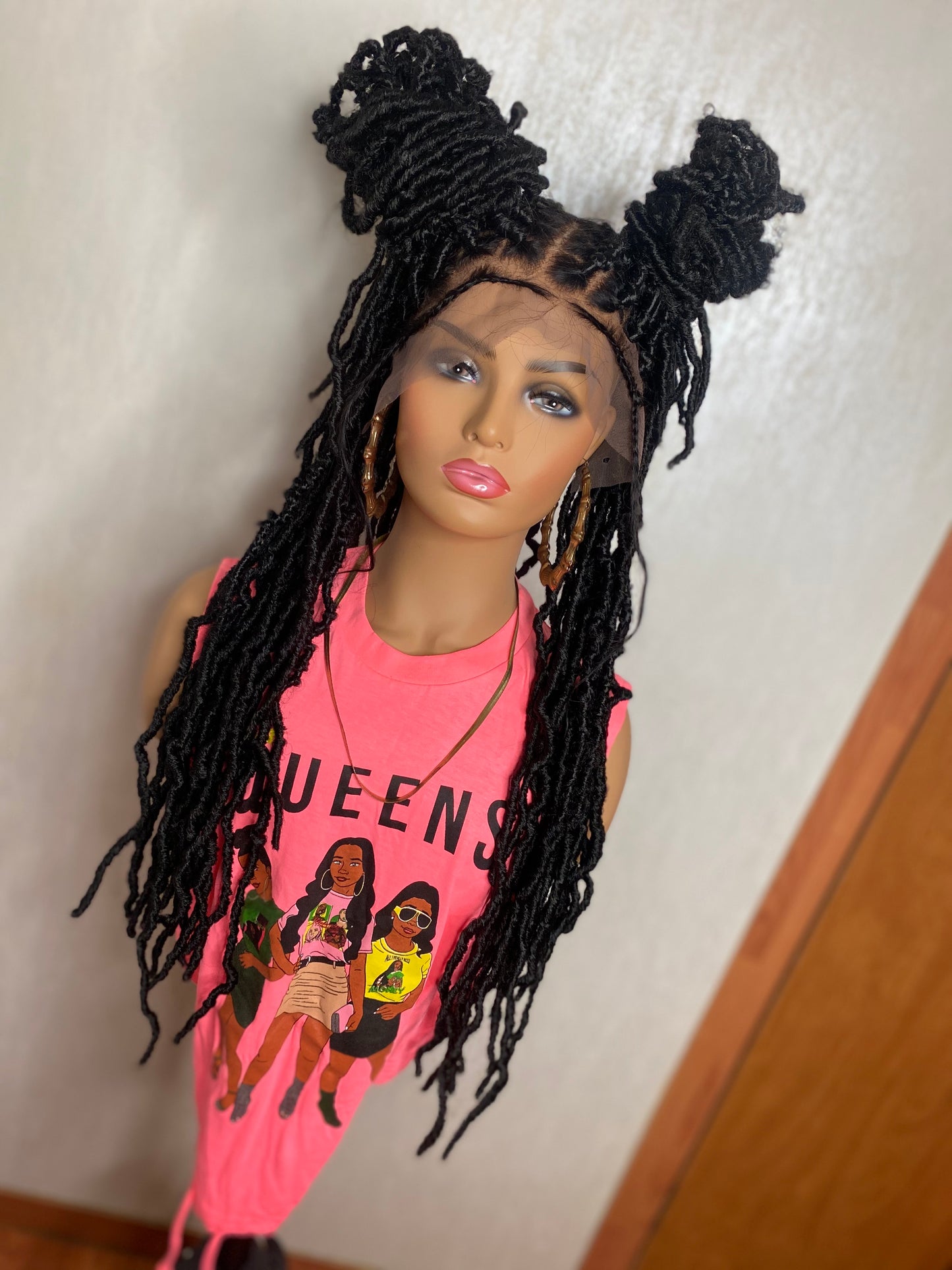 Distressed Loc Lace Frontal Unit color 1b 24 inch (shown in picture)