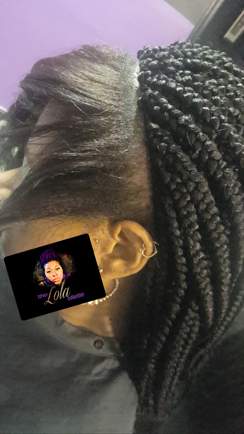 Medium Box Braids Half Wig