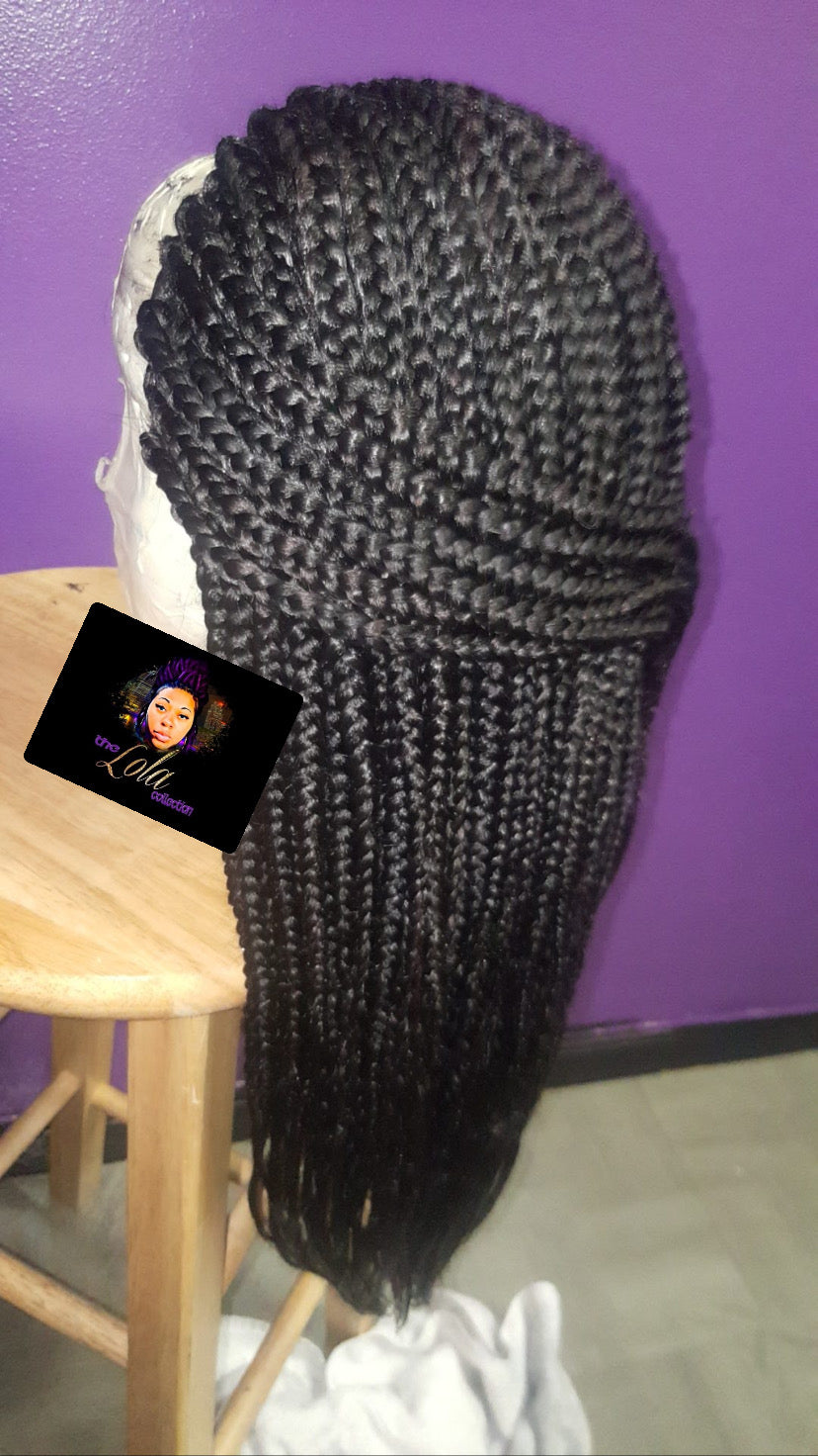 Medium Box Braids Half Wig