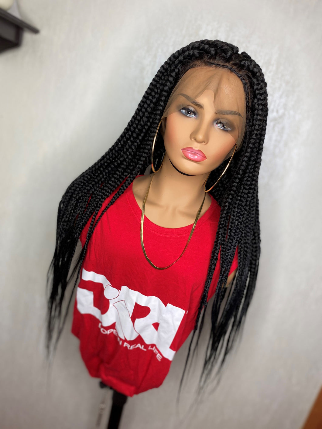 full lace wig medium box braid 25 inches